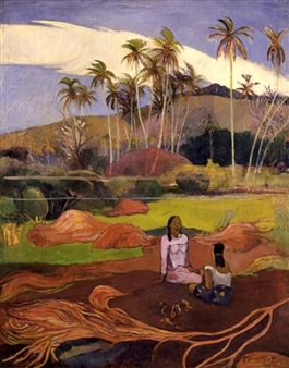 FEMMES PRES DES PALMIERS - Paul Gauguin