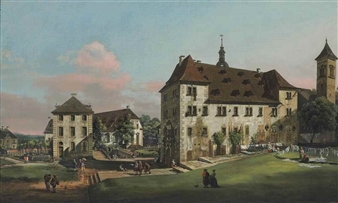 The courtyard of the Fortress of Königstein with the Magdalenenburg - Bernardo Bellotto