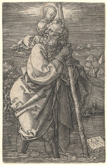 St. Christopherus mit zurückgewandtem Kopfe - Albrecht Dürer