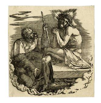 Cristo, uomo dei dolori, deriso da un soldato - Albrecht Dürer