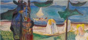 Summer Day or Embrace on the Beach (The Linde Frieze) - Edvard Munch