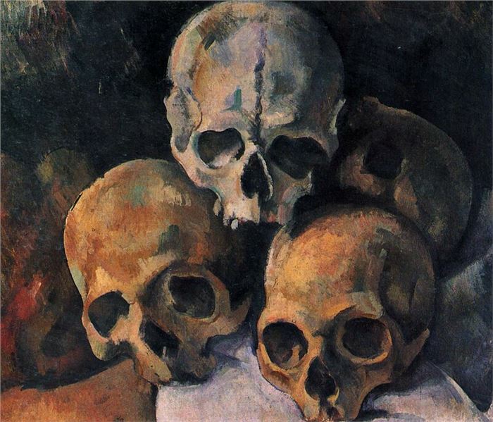 Paul Cézanne, Pyramid of Skulls, c.1900, oil on canvas, private collection 