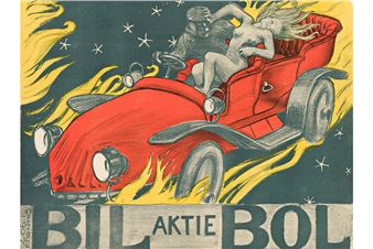 Vintage Posters and Graphic Design Event Featuring Rare Akseli Gallen–Kallela's Bil – Bol, 1907
