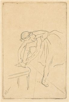 Danseuse mettant son chausson - Edgar Degas
