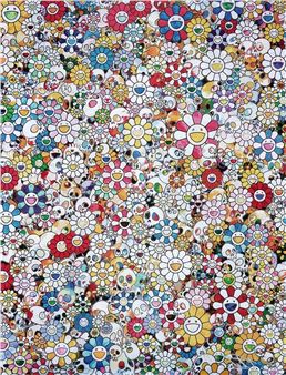 Skulls and Flowers (Multicolor) - Takashi Murakami