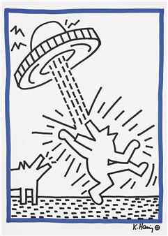 Untitled - Dog and UFO - Keith Haring